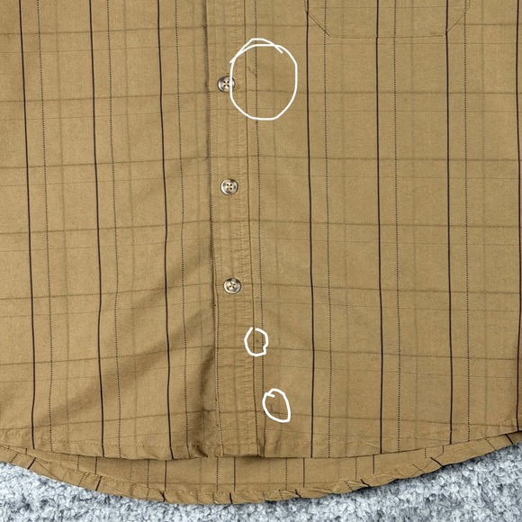 REI Mens S Brown Grid Button Down Shirt Long Sleeve Rayon Blend Utility Gorpcore - Picture 4 of 16